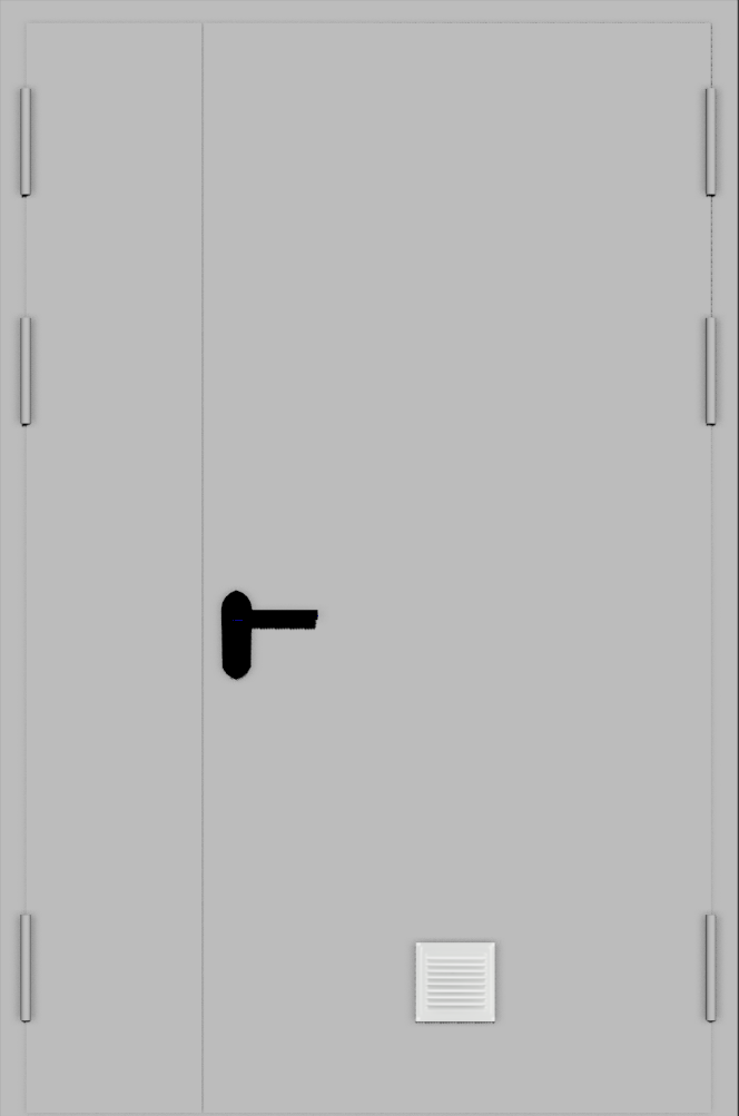Металлическая дверь с вент решеткой штампованной